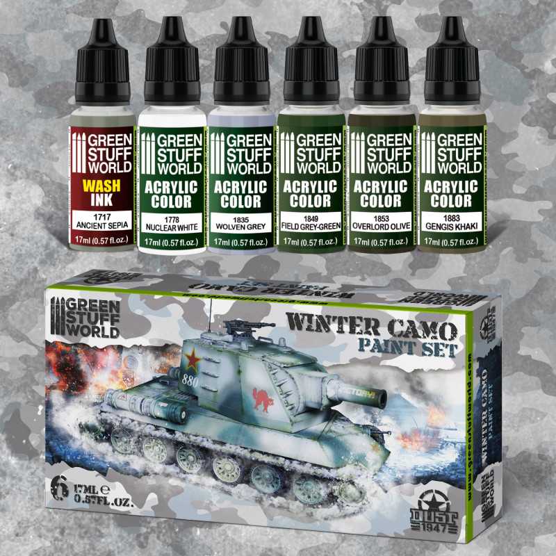 GREEN STUFF WORLD PAINT SET WINTER CAMO DUST (BOX X6)