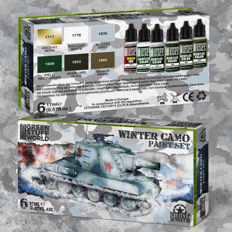 GREEN STUFF WORLD PAINT SET WINTER CAMO DUST (BOX X6)