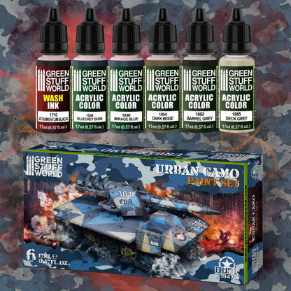 GREEN STUFF WORLD PAINT SET URGAN CAMO DUST (BOX X6)