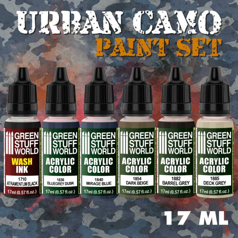 GREEN STUFF WORLD PAINT SET URGAN CAMO DUST (BOX X6)