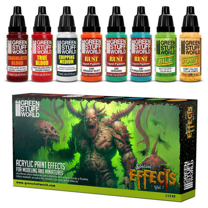 GREEN STUFF WORLD PAINT SET SPECIAL EFFECTS VOL 1(BOX X8)