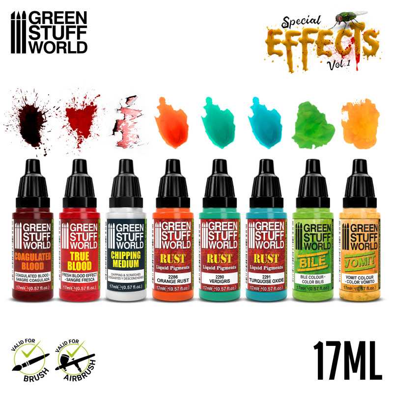 GREEN STUFF WORLD PAINT SET SPECIAL EFFECTS VOL 1(BOX X8)