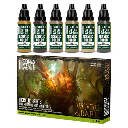 GREEN STUFF WORLD SET PINTURA WOOD AND BARK (BOX X6)