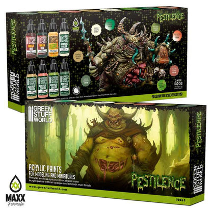 GREEN STUFF WORLD PAINT SET PESTILENCE (BOX X8)