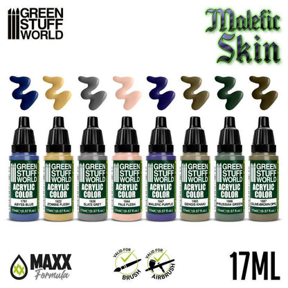 GREEN STUFF WORLD PAINT SET MALEFIC SKIN PAINT SET(BOX X8)