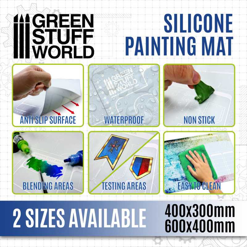 GREEN STUFF WORLD TAPETE DE SILICONA DE PINTURA AZUL CLARO 400X300MM