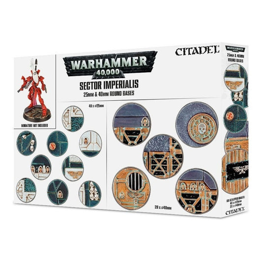 WARHAMMER 40K SECTOR IMPERIALIS 25 Y 40MM ROUND BASES