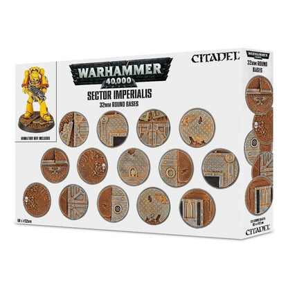 WARHAMMER 40K SECTOR IMPERIALIS 32MM ROUND BASES